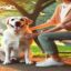 A Friendly Labrador Retriever Sitting Beside A Person On A Park Bench. The Person Is Gently Petting The Dog, And Both Appear Happy And Relaxed. The